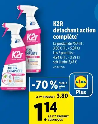 Lidl K2R Détachant action complète offre