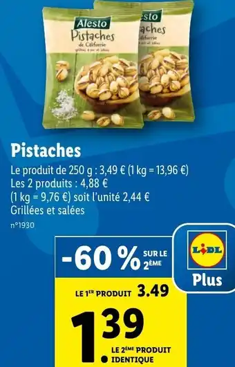 Lidl Alesto Pistaches offre