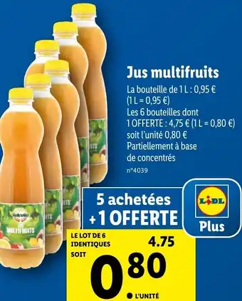 Lidl Jus multifruits offre