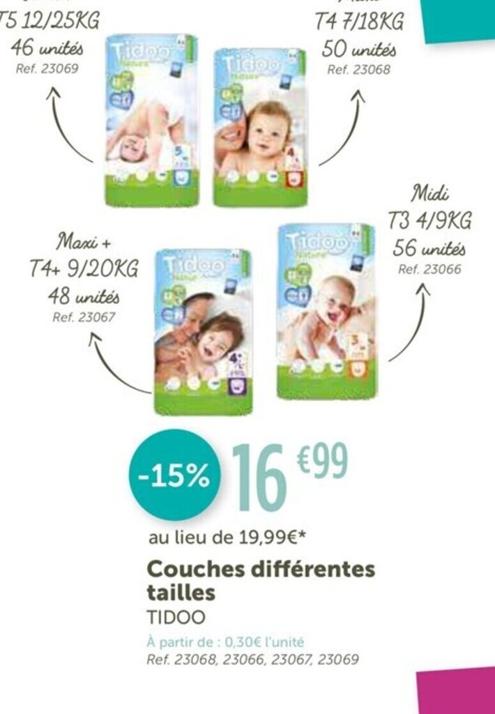 Promo Tidoo Couches Différentes Tailles chez L'Eau Vive