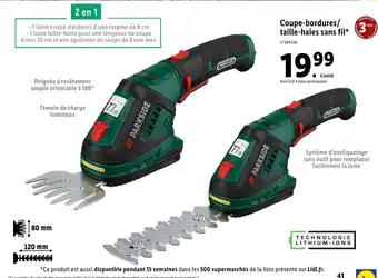 Lidl Parkside Coupe-bordures/taille-haies sans fil offre