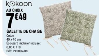 La Foir'Fouille Kokoon Galette de Chaise offre