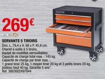 Servante 5 Tiroirs