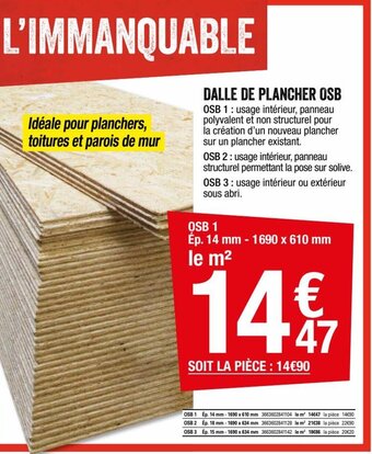 Brico Dépôt Dalle de Plancher OSB offre