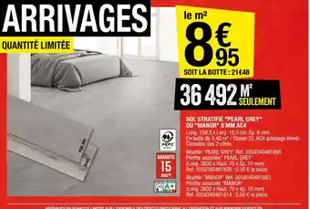 Sol Stratifié Pearl Grey ou MAnor 8 MM AC4