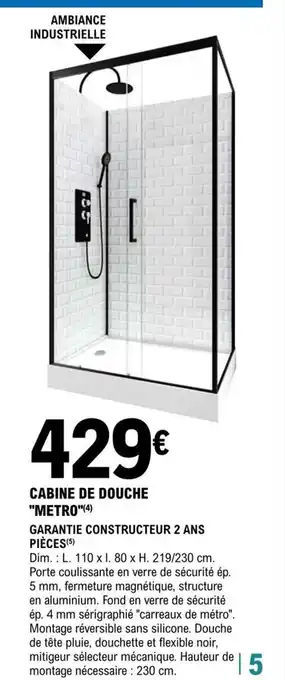 E.Leclerc Brico Cabine de Douche Metro offre