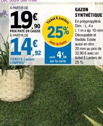 E.Leclerc Brico Gazon Synthétique offre