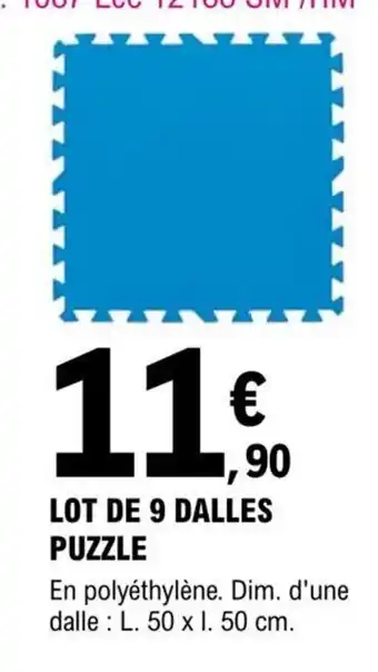 E.Leclerc Brico Lot de 9 Dalles Puzzle offre