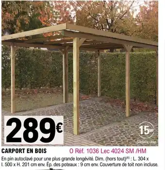 E.Leclerc Brico Carport en Bois offre