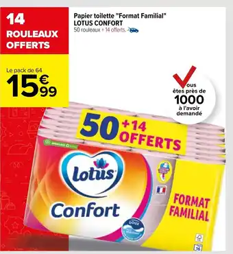 Lotus Confort Papier toilette Format Familial
