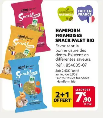 Animalis Hamiform friandises snack palet bio offre