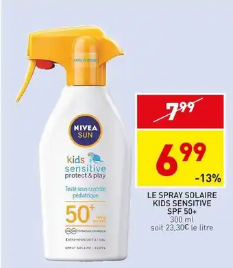 Stokomani Nivea le spray solaire kids sensitive spf 50+ offre