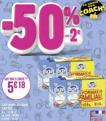 Géant Casino Lactel lait demi-écrémé offre