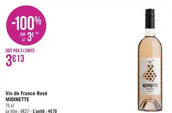 Géant Casino Midinette vin de france rosé offre