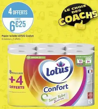 Géant Casino Lotus papier toilette confort offre