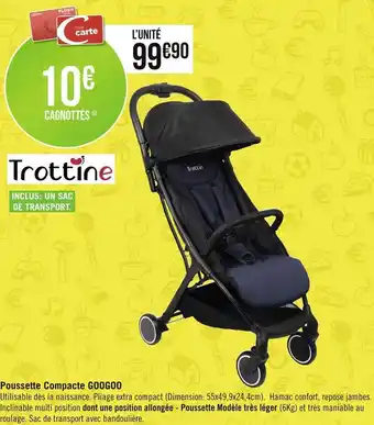 Trottine poussette compacte googoo