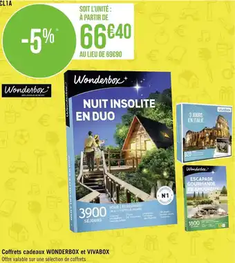 Géant Casino Wonderbox coffrets cadeaux offre