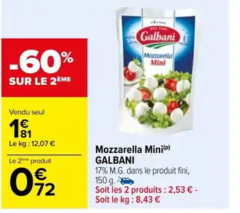 Carrefour Galbani Mozzarella Mini offre