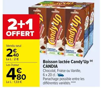 Carrefour Candia Boisson Lactée Candy'Up offre