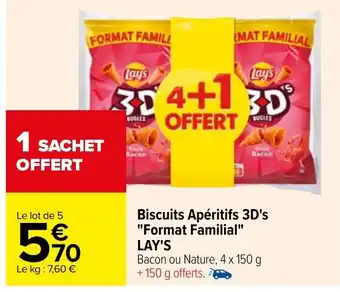 Carrefour Lay's Biscuits Apéritifs 3D's Format Familial offre