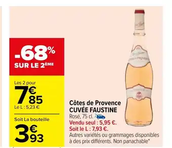 Carrefour Côtes de Provence Cuvée Faustine offre