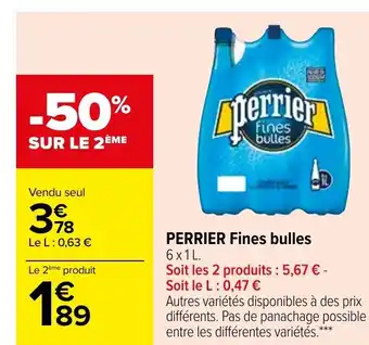 Carrefour Perrier Fines bulles offre