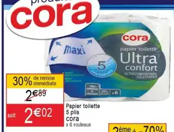 Cora x Carrefour Papier toilette 5 plis Cora offre