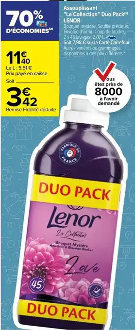 Carrefour Lenor Assouplissant La Collection Duo Pack offre
