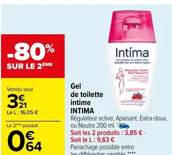 Carrefour Intima Gel de toilette intime offre