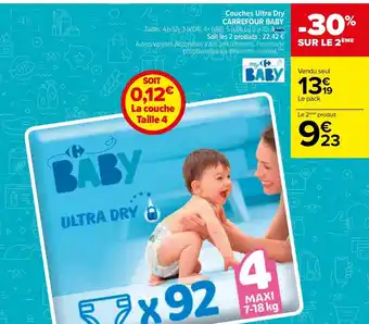 Carrefour Couches Ultra Dry Carrefour Baby offre