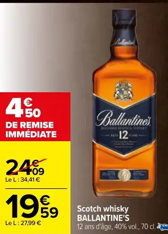 Carrefour Ballantine's Scotch whisky offre
