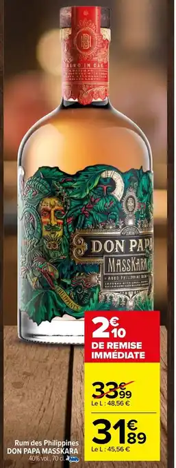 Carrefour Don Papa Masskara Rum des Philippines offre