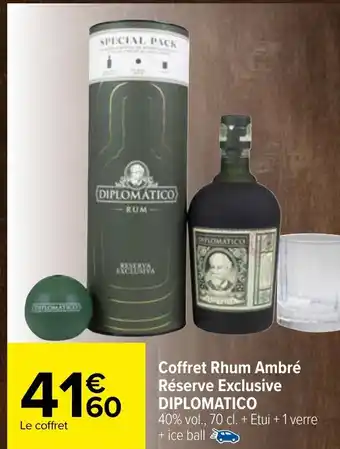 Carrefour Diplomatico Coffret Rhum Ambré Réserve Exclusive offre