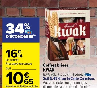 Carrefour Kwak Coffret Bières offre