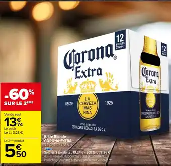Carrefour Corona Extra Bière Blonde offre