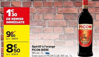 Carrefour Picon Bière Apéritif à l'orange offre