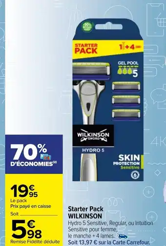 Carrefour Wilkinson Starter Pack offre