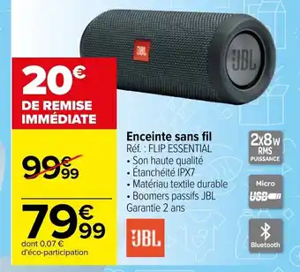 Carrefour JBL Enceinte sans fil offre