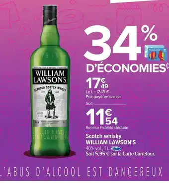 Carrefour William Lawson's Scotch whisky offre