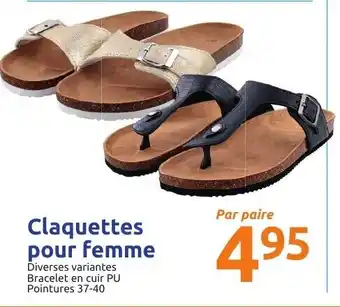Action Claquettes pour femme offre