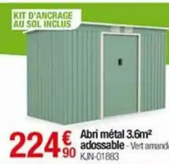 Abri métal 3.6m2 adossable