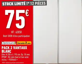 Batkor Pack 2 Vantaux Blanc offre