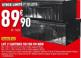 Batkor Lot 2 Cantines 90/100 CM Noir offre
