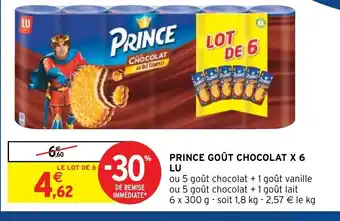 Intermarché Lu Prince Goût Chocolat X6 offre