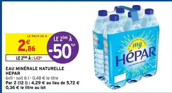 Intermarché Hepar Eau Minérale Naturelle offre