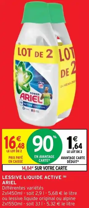 Intermarché Ariel lessive liquide active offre