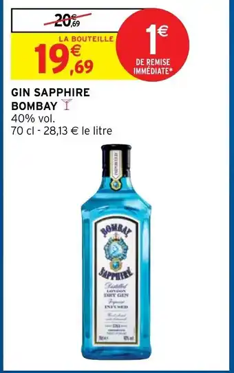 Intermarché Sapphire Bombay Gin offre