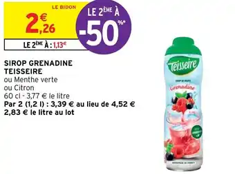 Intermarché Teisseire Sirop Grenadine offre