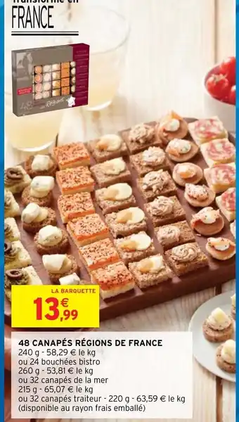 Intermarché 48 Canapés Régions de France offre
