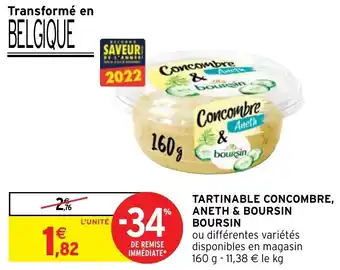 Intermarché Tartinable Concombre, Aneth & Boursin Boursin offre